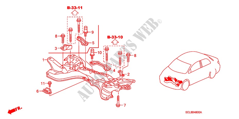 FRONT SUB FRAME for Honda CITY ZX VTI-L 4 Doors 5 speed manual 2007