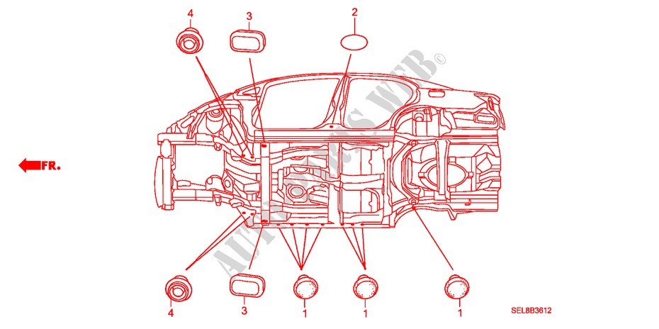 GROMMET (UNDER) for Honda CITY S 4 Doors 5 speed manual 2008