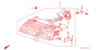 HEADLIGHT(2) for Honda CIVIC DX 1300 3 Doors 4 speed automatic 1991