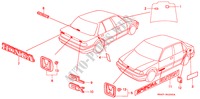 EMBLEMS for Honda CIVIC GL 4 Doors 5 speed manual 1988