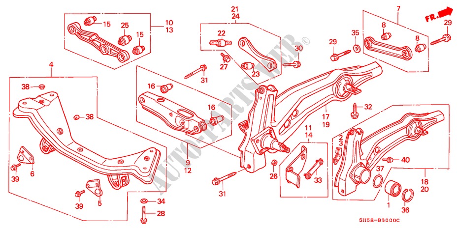 REAR STABILIZER/REAR LOWER ARM for Honda CIVIC SHUTTLE GL 5 Doors 5 speed manual 1988
