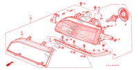 HEADLIGHT (1) for Honda CONCERTO EX 4 Doors 5 speed manual 1990