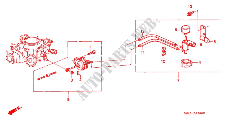 AIR CONDITIONER (CARBURETOR COMPONENTS) for Honda ACCORD EX 4 Doors 5 speed manual 1991