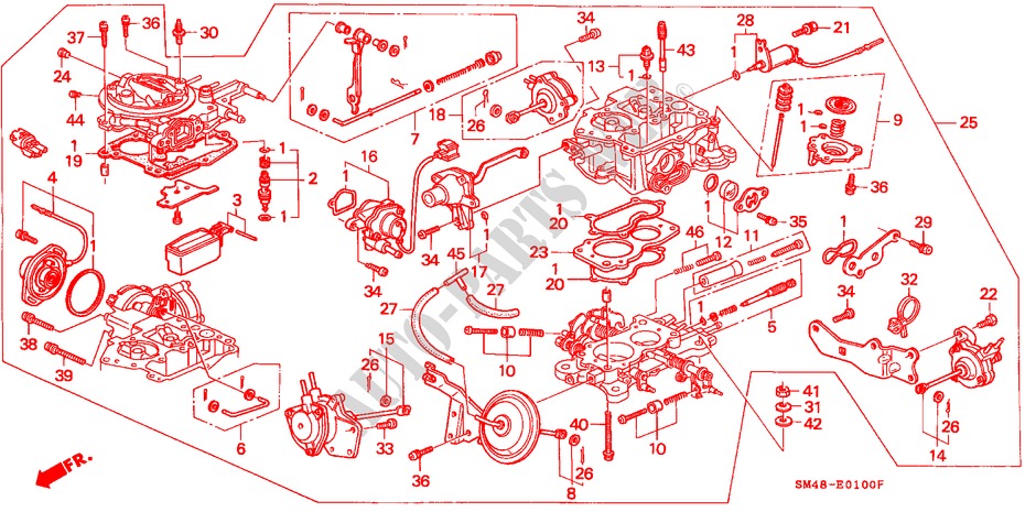 CARBURETOR for Honda ACCORD LX 4 Doors 5 speed manual 1993