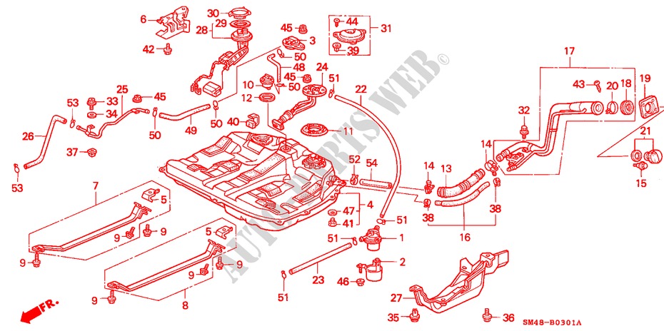 FUEL TANK (2) for Honda ACCORD LX 4 Doors 5 speed manual 1993