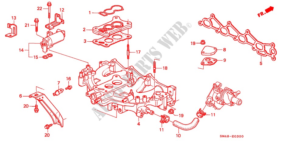 INTAKE MANIFOLD (CARB.) for Honda ACCORD LX 4 Doors 5 speed manual 1993