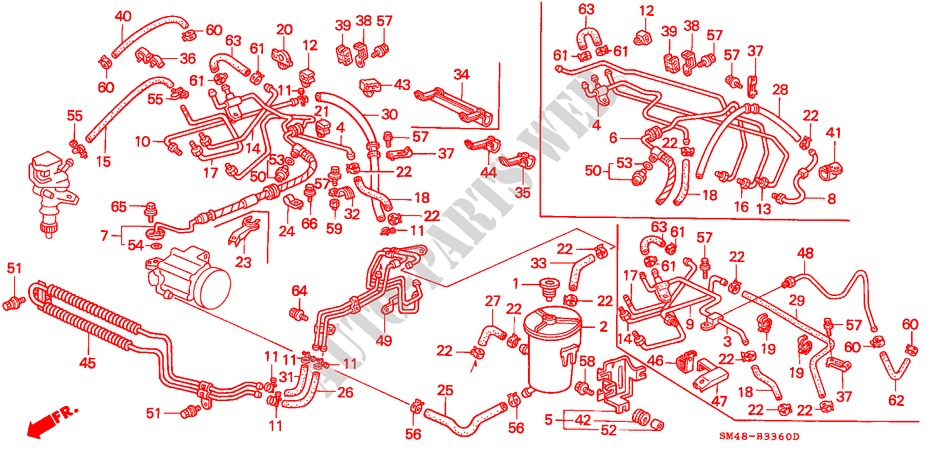 POWER STEERING LINES for Honda ACCORD LX 4 Doors 5 speed manual 1993