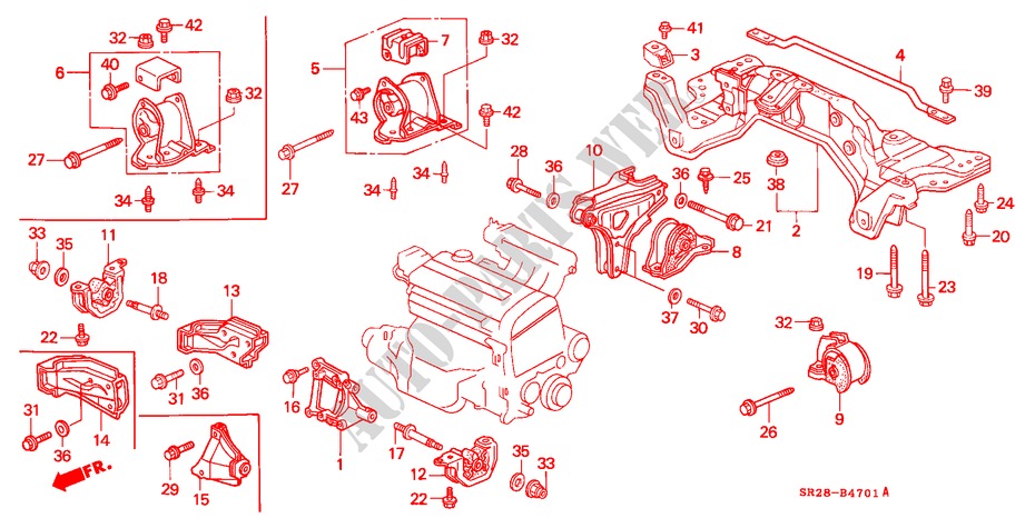 ENGINE MOUNTS (2) for Honda CIVIC CRX SIR 2 Doors 5 speed manual 1992