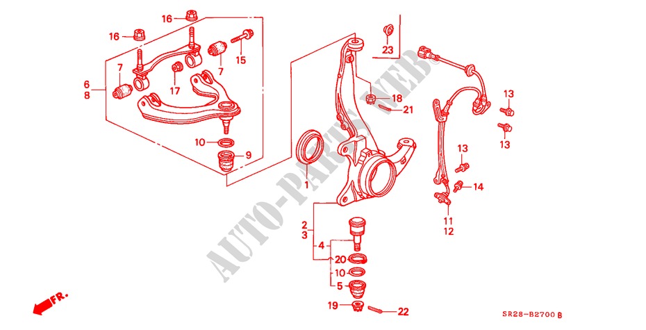 KNUCKLE for Honda CIVIC CRX SIR 2 Doors 5 speed manual 1994