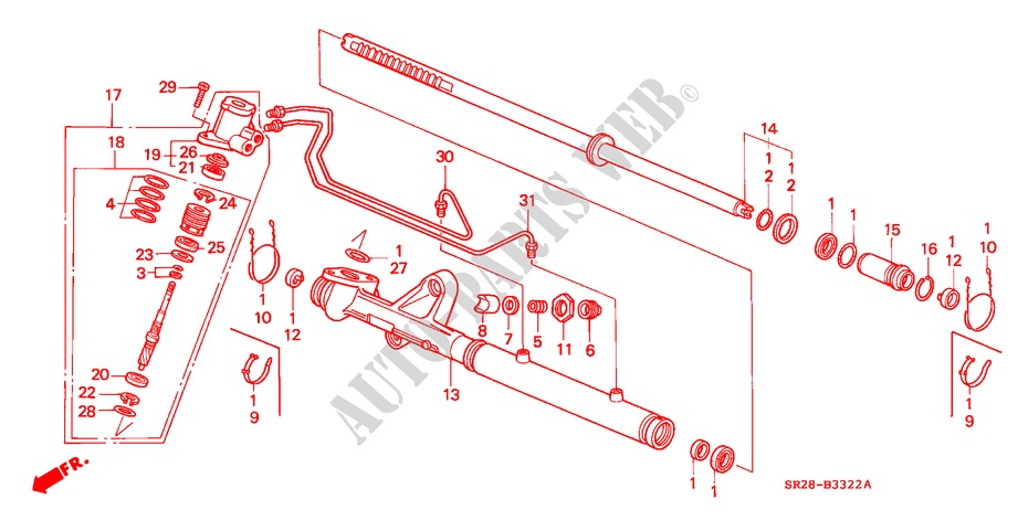 P.S. GEAR BOX COMPONENTS (RH) for Honda CIVIC CRX SIR-T 2 Doors 5 speed manual 1993