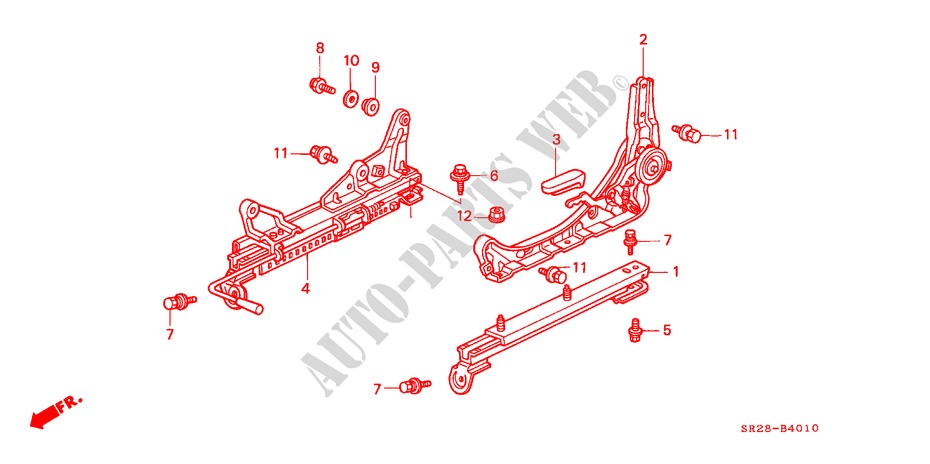 SEAT COMPONENTS (1) for Honda CIVIC CRX SIR 2 Doors 5 speed manual 1992
