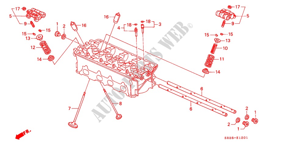 VALVE/ROCKER ARM (2) for Honda CIVIC CRX SIR-T 2 Doors 5 speed manual 1993
