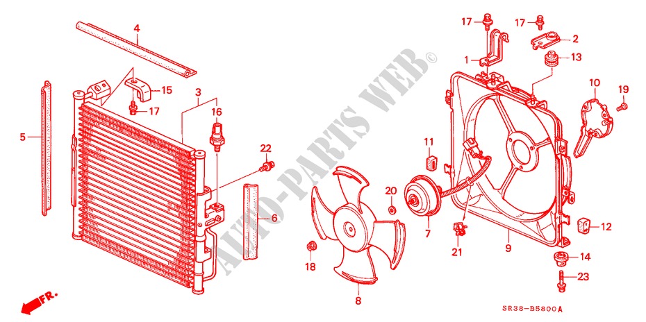 AIR CONDITIONER (CONDENSER) for Honda CIVIC EL 3 Doors 5 speed manual 1992