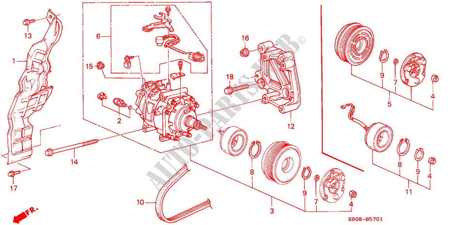AIR CONDITIONER (COMPRESSOR)(KEIHIN) for Honda PRELUDE SI 2 Doors 5 speed manual 1996