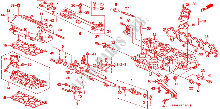 INTAKE MANIFOLD (DOHC/DOHC VTEC) for Honda PRELUDE SI 2 Doors 5 speed manual 1996