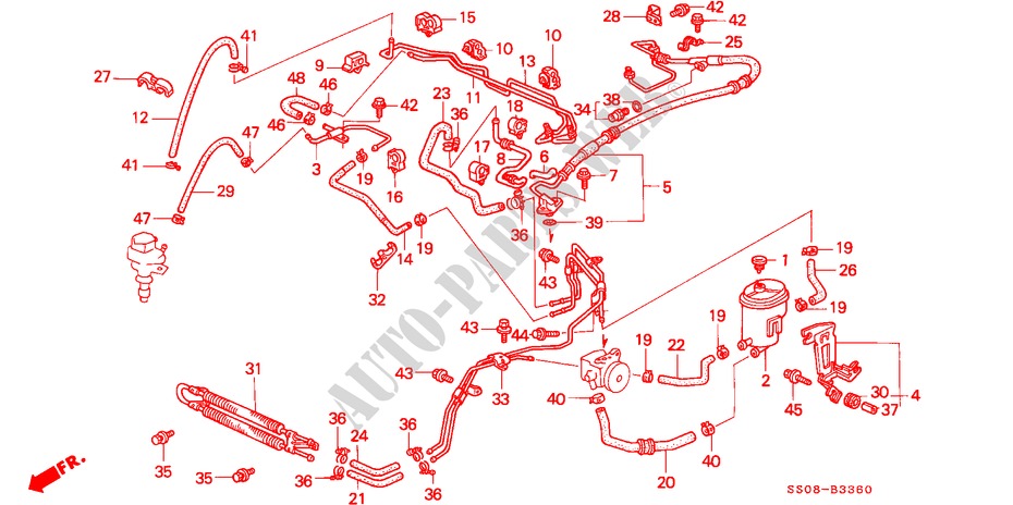 P.S. LINES (LH) for Honda PRELUDE SI 2 Doors 5 speed manual 1996