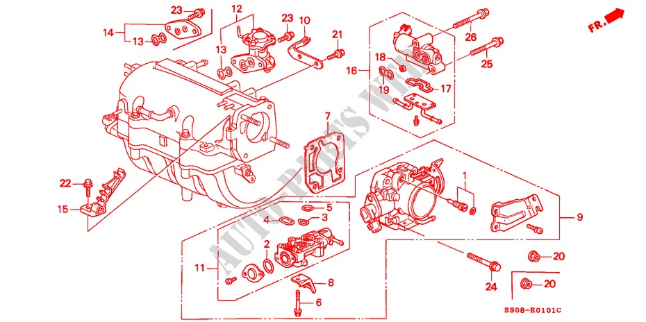 THROTTLE BODY (DOHC/DOHC VTEC) for Honda PRELUDE SI 2 Doors 5 speed manual 1996