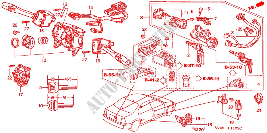 COMBINATION SWITCH (3) for Honda ACCORD VTI 4 Doors 5 speed manual 1996