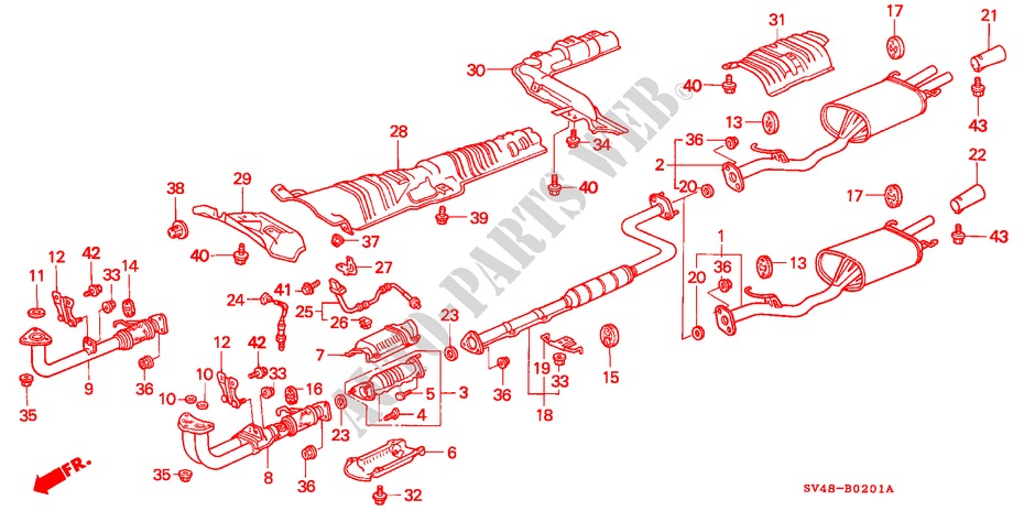 EXHAUST PIPE (2) for Honda ACCORD VTI-S 4 Doors 4 speed automatic 1996
