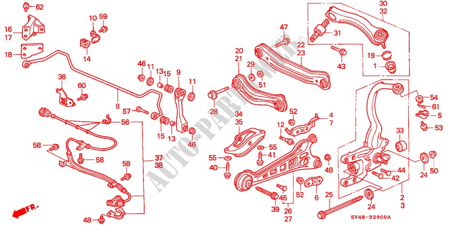 REAR STABILIZER/ REAR LOWER ARM for Honda ACCORD VTI 4 Doors 5 speed manual 1996