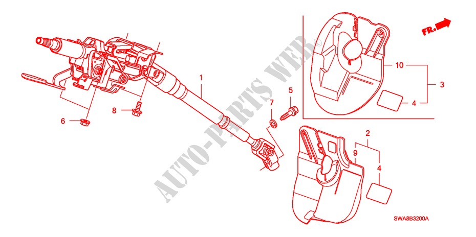 STEERING COLUMN for Honda CR-V 4WD 5 Doors 5 speed automatic 2007