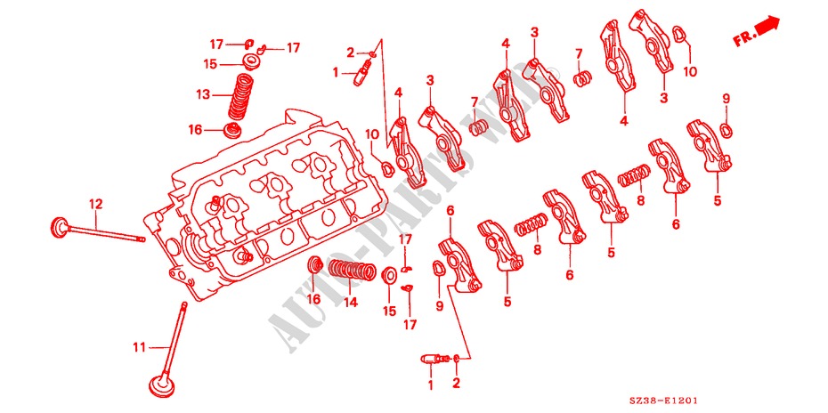 VALVE/ROCKER ARM (R.) for Honda LEGEND LEGEND 4 Doors 4 speed automatic 2001