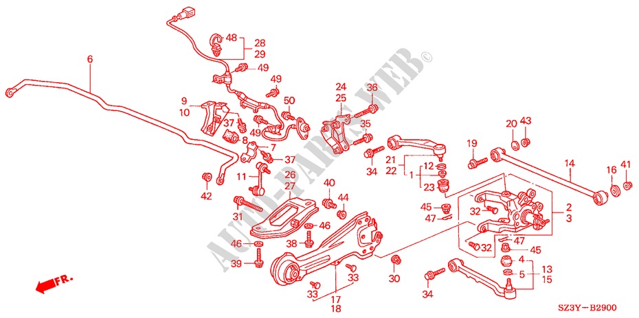 REAR STABILIZER/ REAR LOWER ARM for Honda LEGEND LEGEND         EXI 4 Doors 4 speed automatic 2004