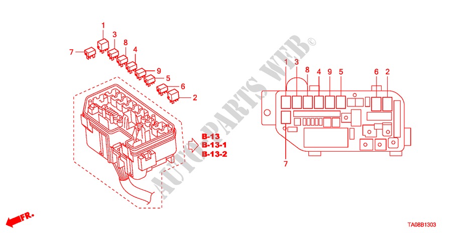 CONTROL UNIT(ENGINE ROOM) (2) for Honda ACCORD 2.0EX 4 Doors 5 speed automatic 2010