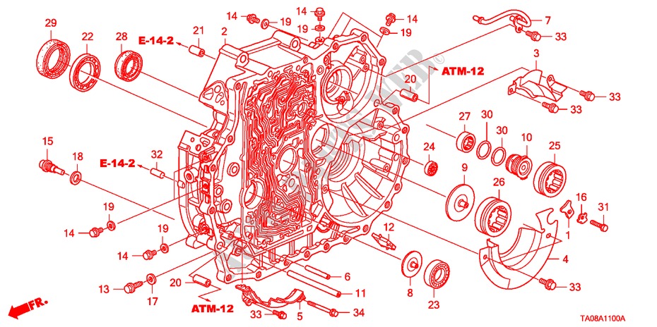 TORQUE CONVERTER CASE(V6) for Honda ACCORD 3.5EX 4 Doors 5 speed automatic 2011