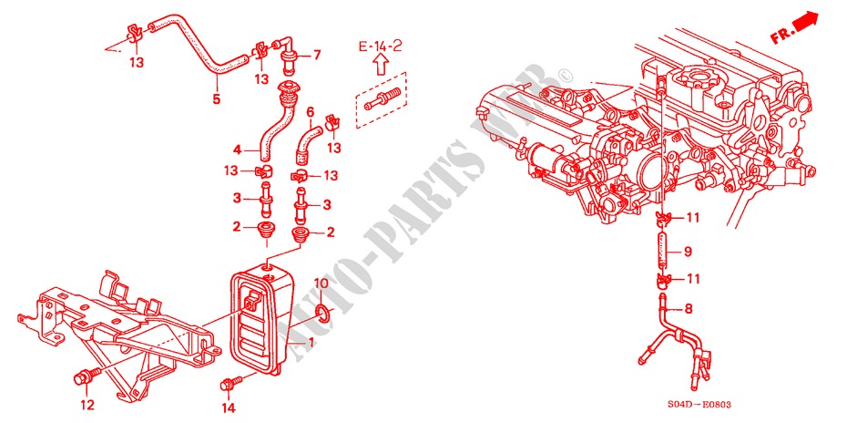 BREATHER CHAMBER (4) for Honda BALLADE 160I VTEC 4 Doors 5 speed manual 1998