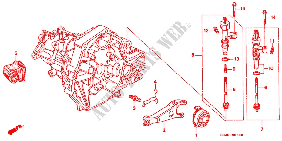 CLUTCH RELEASE (1) for Honda BALLADE 150I 4 Doors 5 speed manual 1997