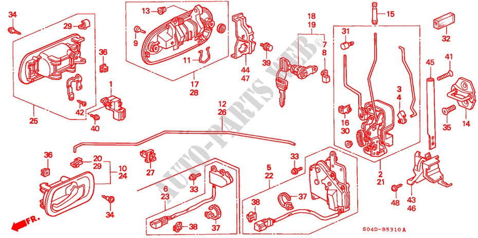 FRONT DOOR LOCKS for Honda BALLADE 150I 4 Doors 5 speed manual 1997