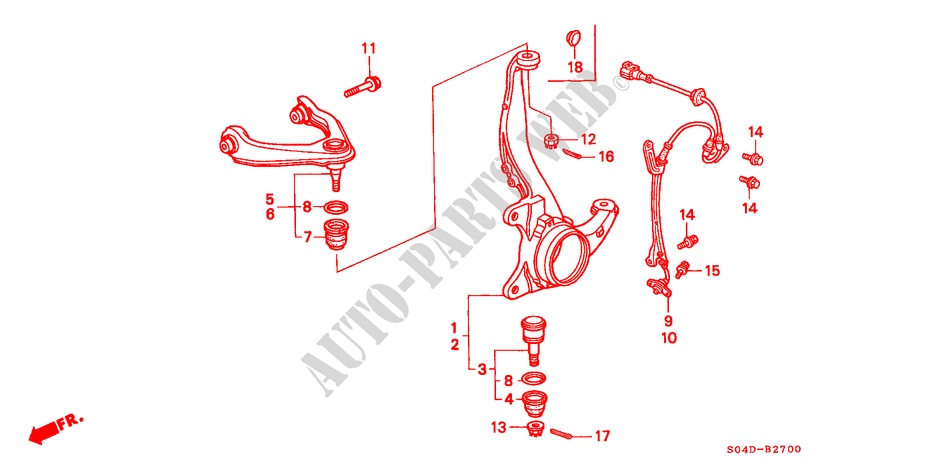 KNUCKLE for Honda BALLADE 150I 4 Doors 5 speed manual 1997
