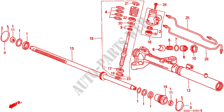 P.S. GEAR BOX COMPONENTS (RH) for Honda BALLADE 150I 4 Doors 5 speed manual 1997