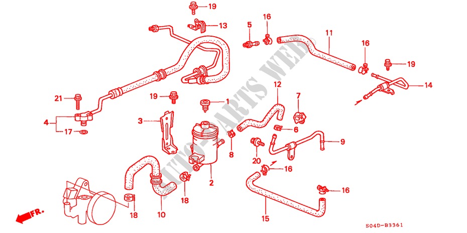 P.S. LINES (RH) for Honda BALLADE 150I 4 Doors 5 speed manual 1997