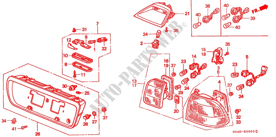 TAILLIGHT (1) for Honda BALLADE 160I VTEC 4 Doors 5 speed manual 1999