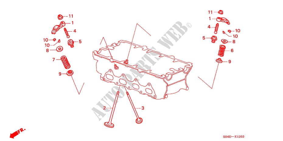 VALVE/ROCKER ARM (4) for Honda BALLADE 180I 4 Doors 5 speed manual 1997