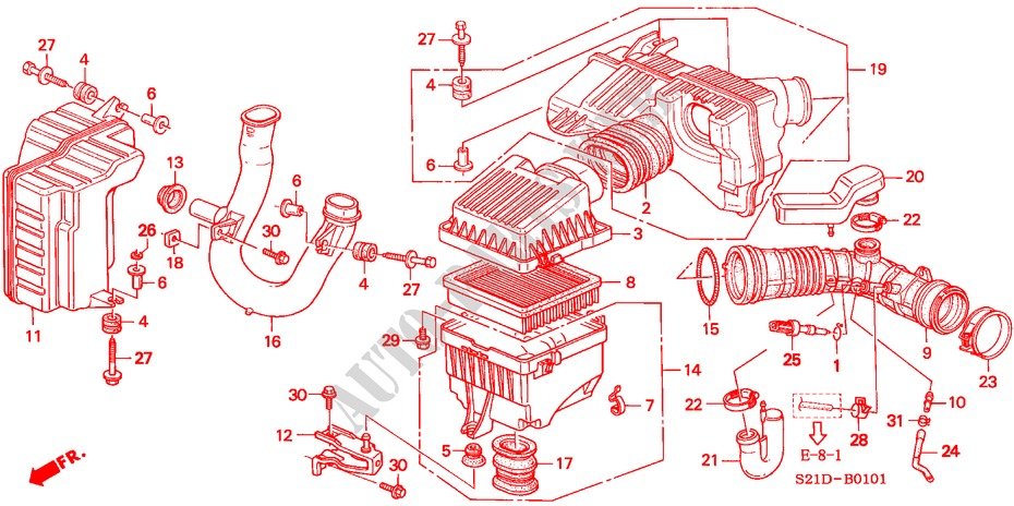 AIR CLEANER (2) (DOHC VTEC) for Honda BALLADE 160I 4 Doors 5 speed manual 2000