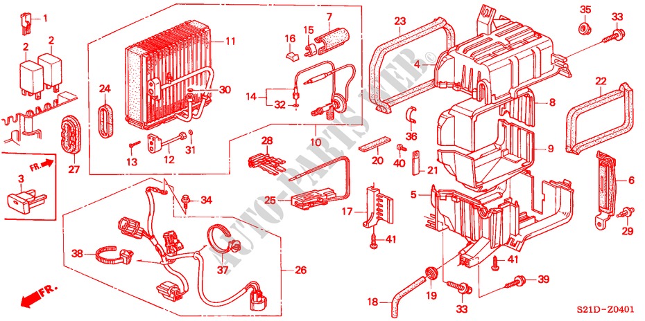 AIR CONDITIONER (COOLING UNIT) (MA/SA) for Honda BALLADE BASE 4 Doors 5 speed manual 2000