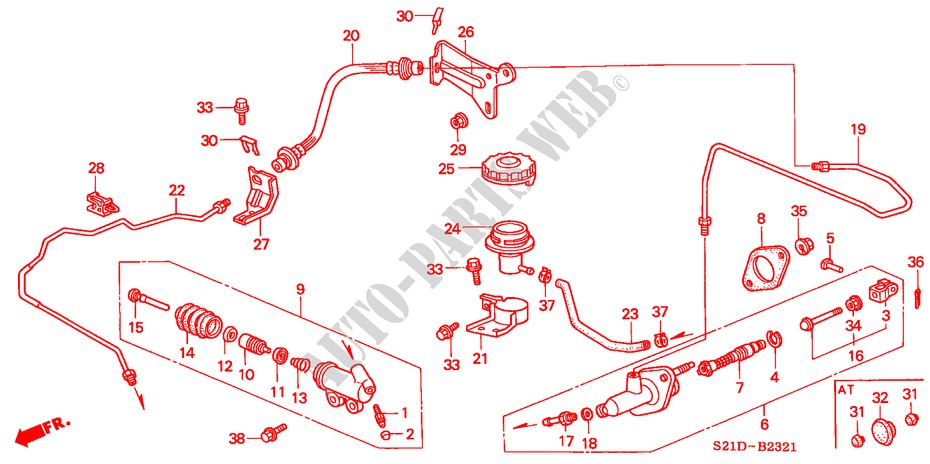 CLUTCH MASTER CYLINDER (RH) for Honda BALLADE 150I 4 Doors 5 speed manual 2000