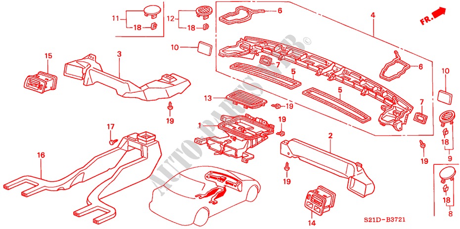 DUCT (RH) for Honda BALLADE 150I 4 Doors 5 speed manual 2000
