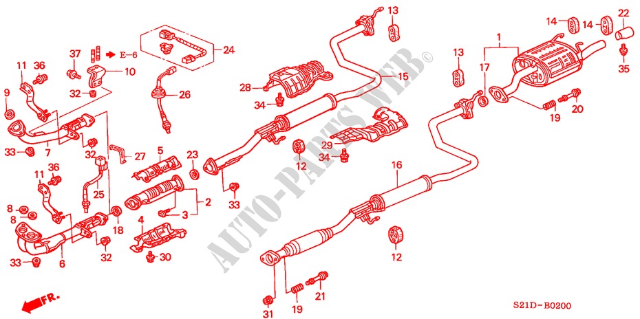 EXHAUST PIPE for Honda CIVIC VTI 4 Doors 5 speed manual 2000