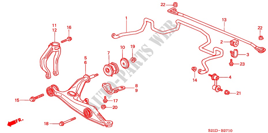FRONT STABILIZER/ FRONT LOWER ARM for Honda CIVIC VTI 4 Doors 5 speed manual 2000