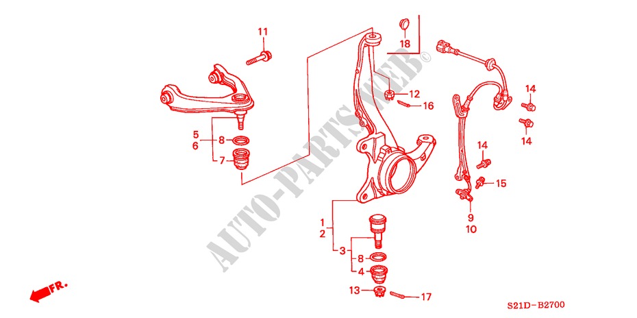KNUCKLE for Honda CIVIC VTI 4 Doors 5 speed manual 2000