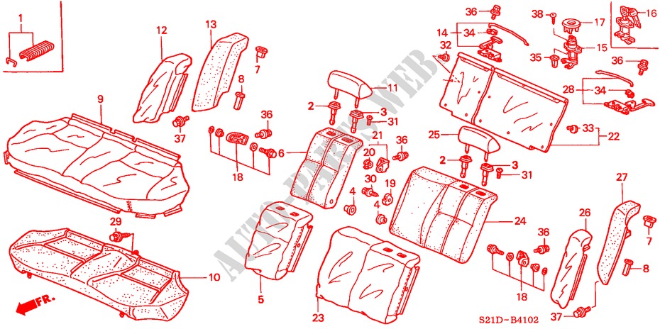 REAR SEAT (3) for Honda BALLADE 160I 4 Doors 5 speed manual 2000