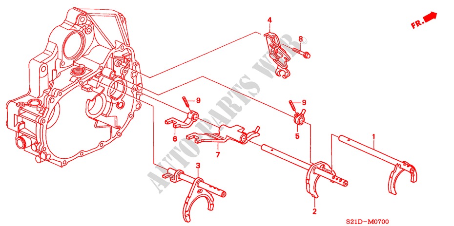 SHIFT FORK (1) for Honda BALLADE 150I 4 Doors 5 speed manual 2000