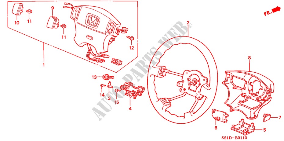 STEERING WHEEL (SRS) for Honda BALLADE BASE 4 Doors 5 speed manual 2000