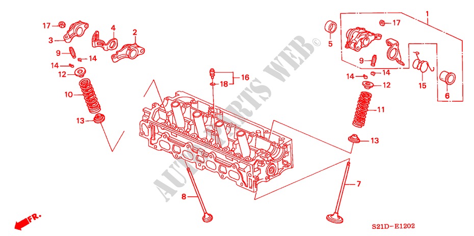 VALVE/ROCKER ARM (3) for Honda CIVIC VTI 4 Doors 4 speed automatic 2000