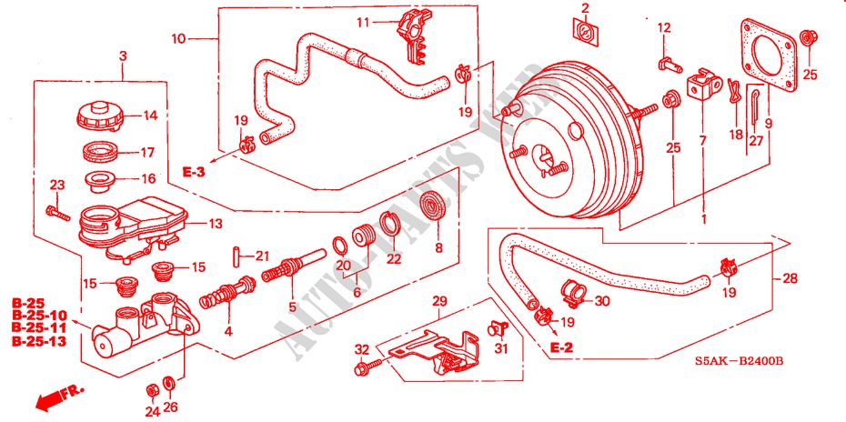 BRAKE MASTER CYLINDER/ MASTER POWER (LH) for Honda CIVIC 1.6LS 4 Doors 5 speed manual 2003
