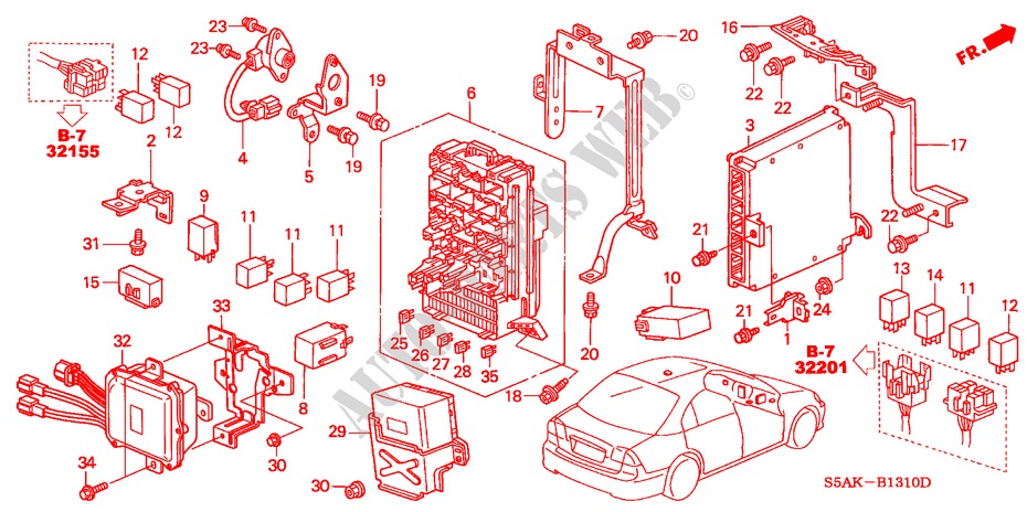 CONTROL UNIT (CABIN)(LH) for Honda CIVIC 1.6LS 4 Doors 5 speed manual 2003